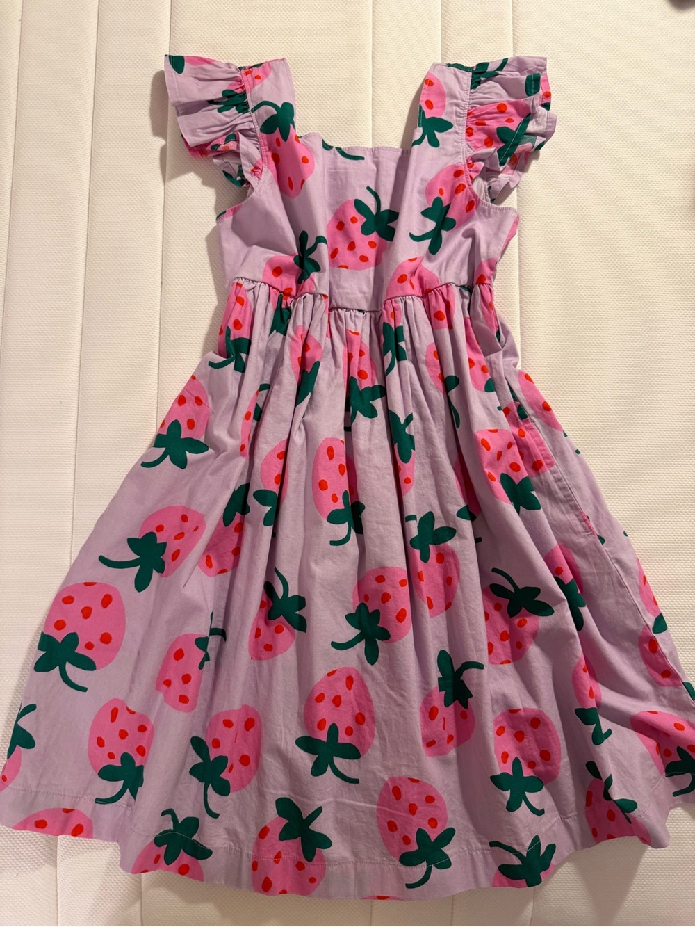 Hanna Andersson Lavender Dress with Pink Strawberry Print(NWT)